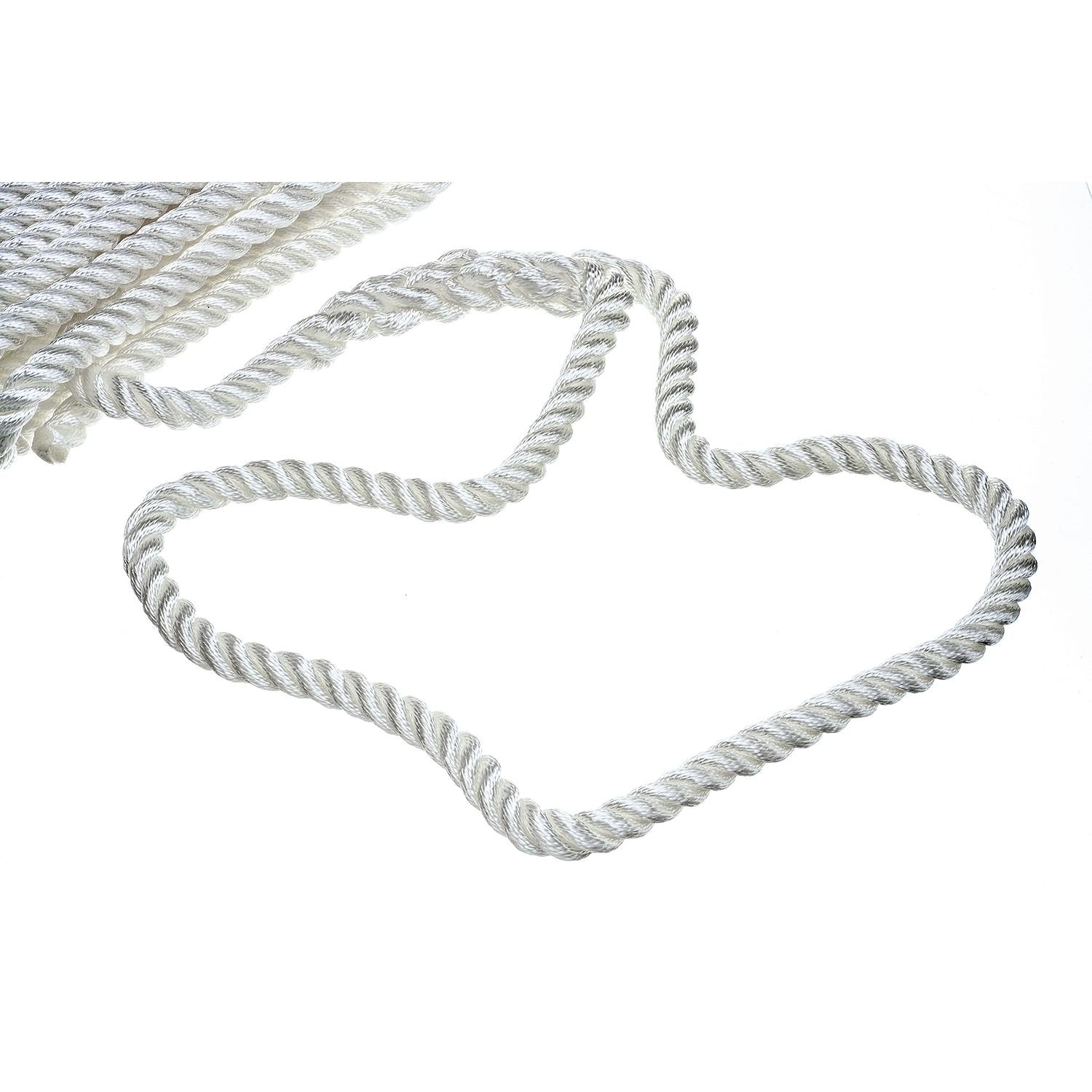 3-Strand Twisted Nylon Dock Line, White, 3/4in x 35ft
