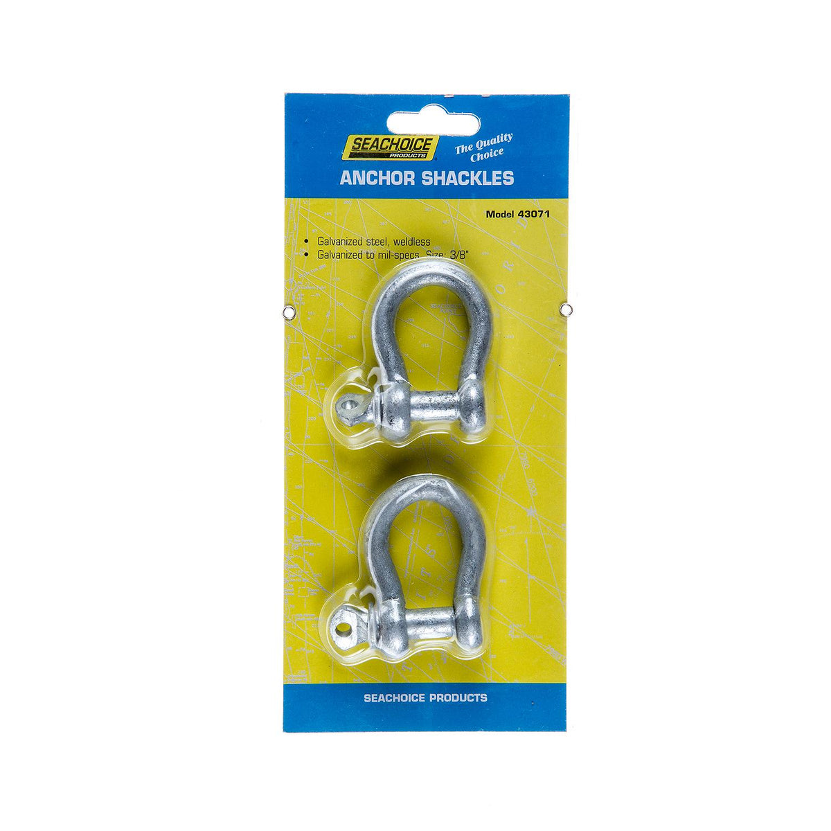 Galvanized Anchor Shackle, 3/8in, 2/PK