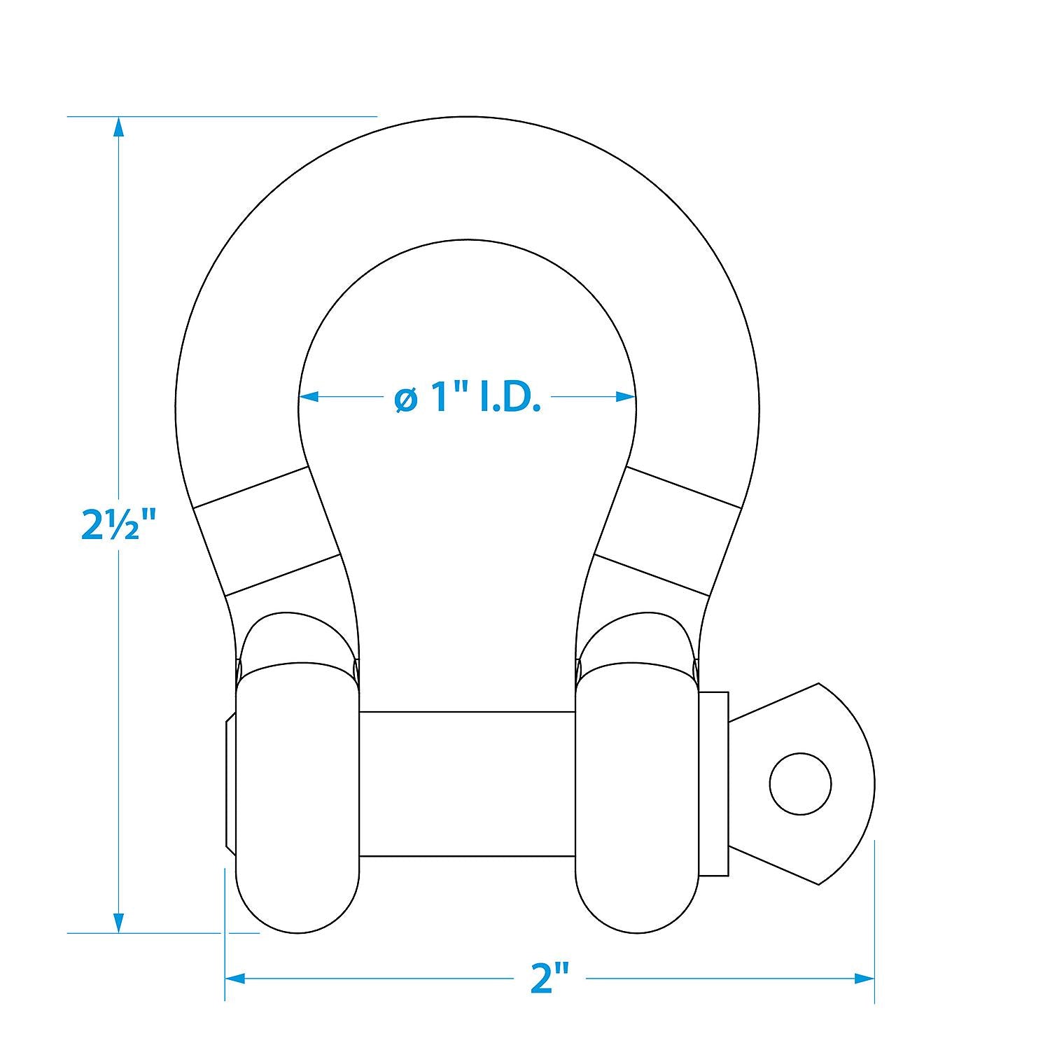 Galvanized Anchor Shackle, 3/8in, 2/PK