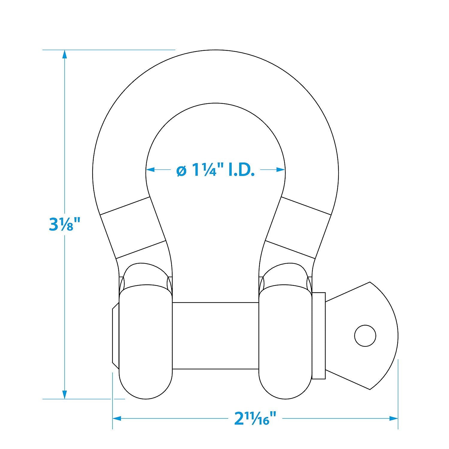 Galvanized Anchor Shackle, 1/2in