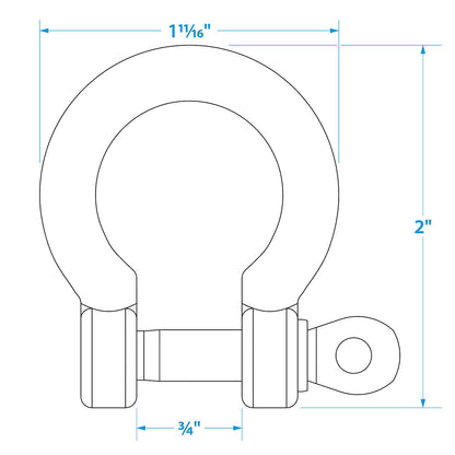 Stainless Steel Anchor Shackle, 5/16in