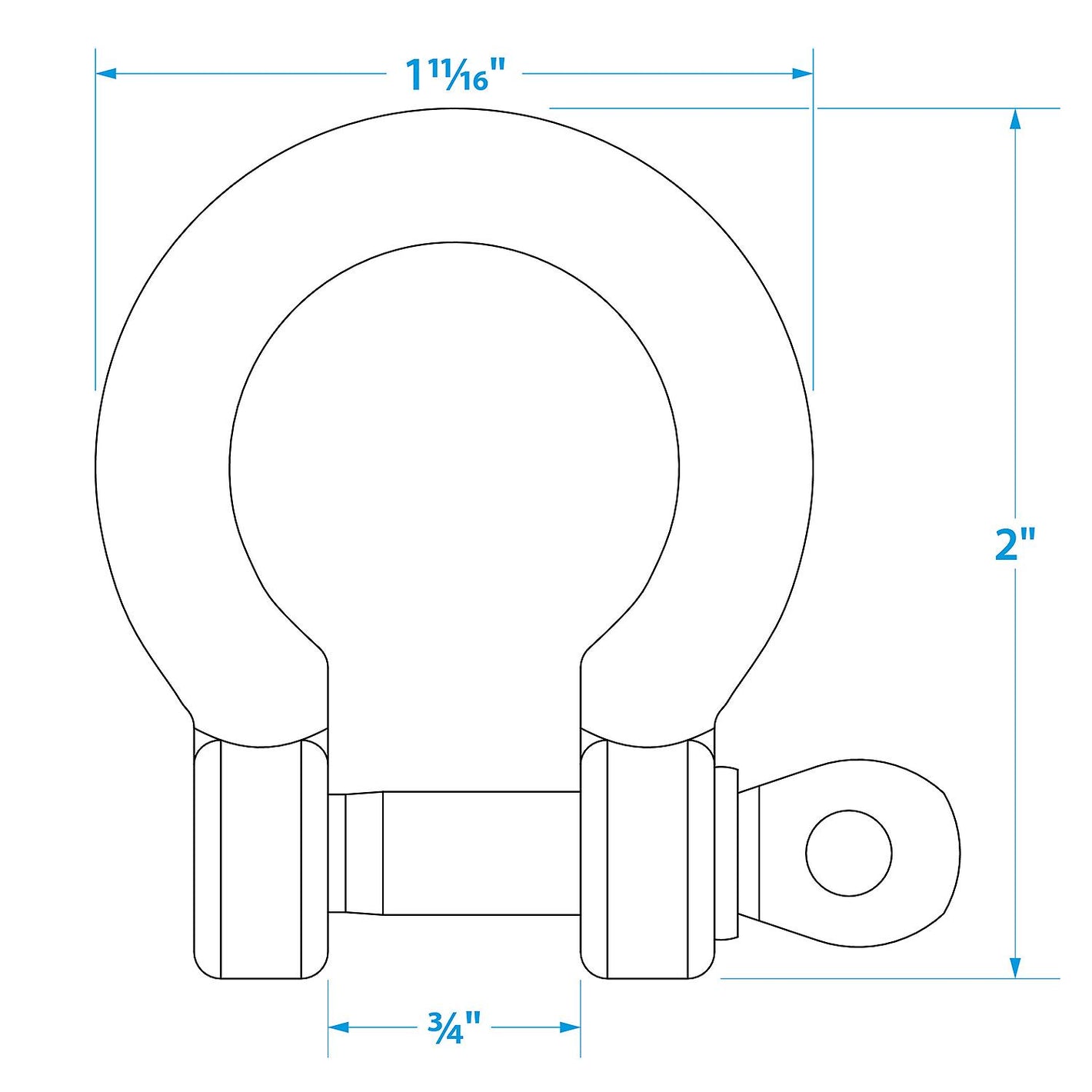 Stainless Steel Anchor Shackle, 5/16in