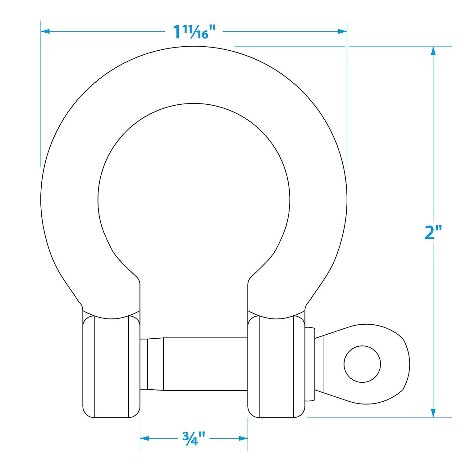 Stainless Steel Anchor Shackle, 5/16in