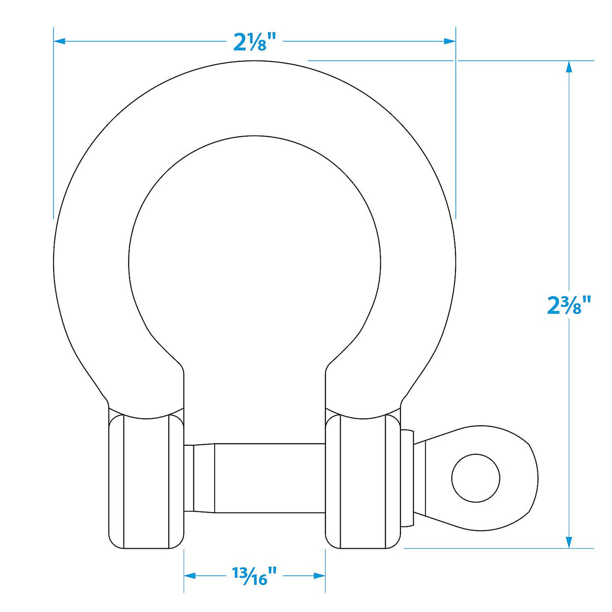Stainless Steel Anchor Shackle, 3/8in