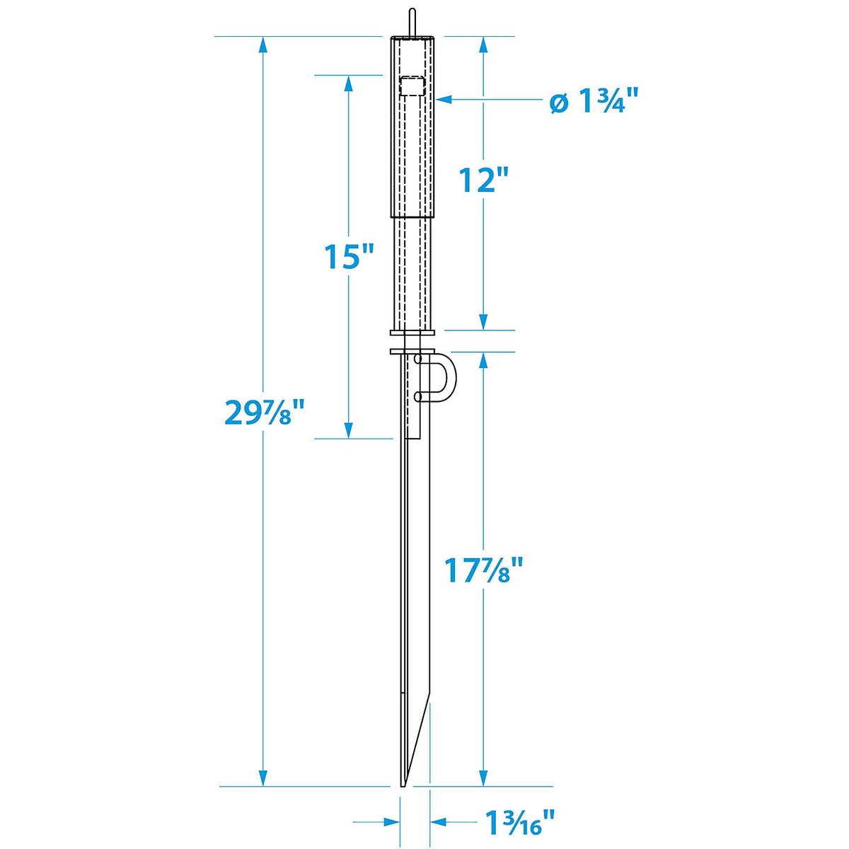 Beach Spike, Galvanized Steel w/ Rubber-Coated Handle