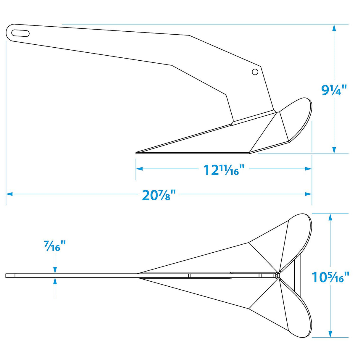 Stainless Steel Plow Anchor, 14 lbs
