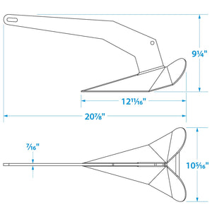 Stainless Steel Plow Anchor, 14 lbs