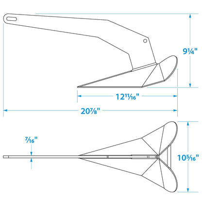 Stainless Steel Plow Anchor, 14 lbs