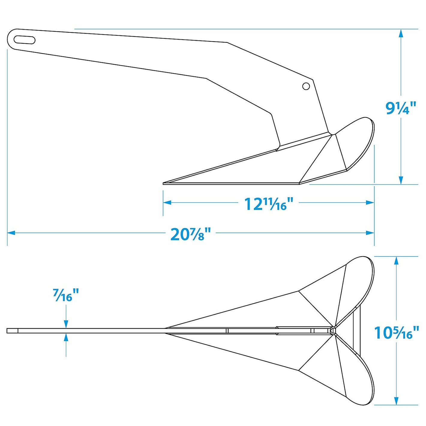 Stainless Steel Plow Anchor, 14 lbs