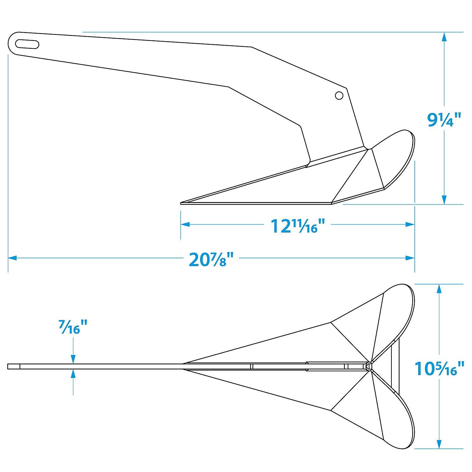Stainless Steel Plow Anchor, 14 lbs