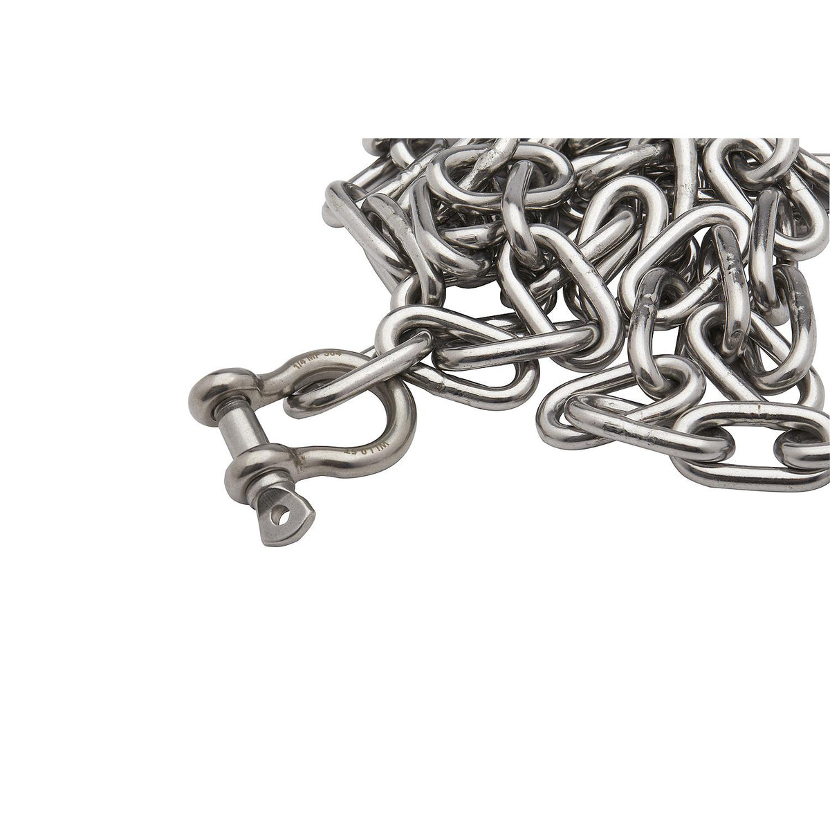 Stainless Steel Anchor Lead Chain, 3/16in x 4ft, 1/4in Shackle