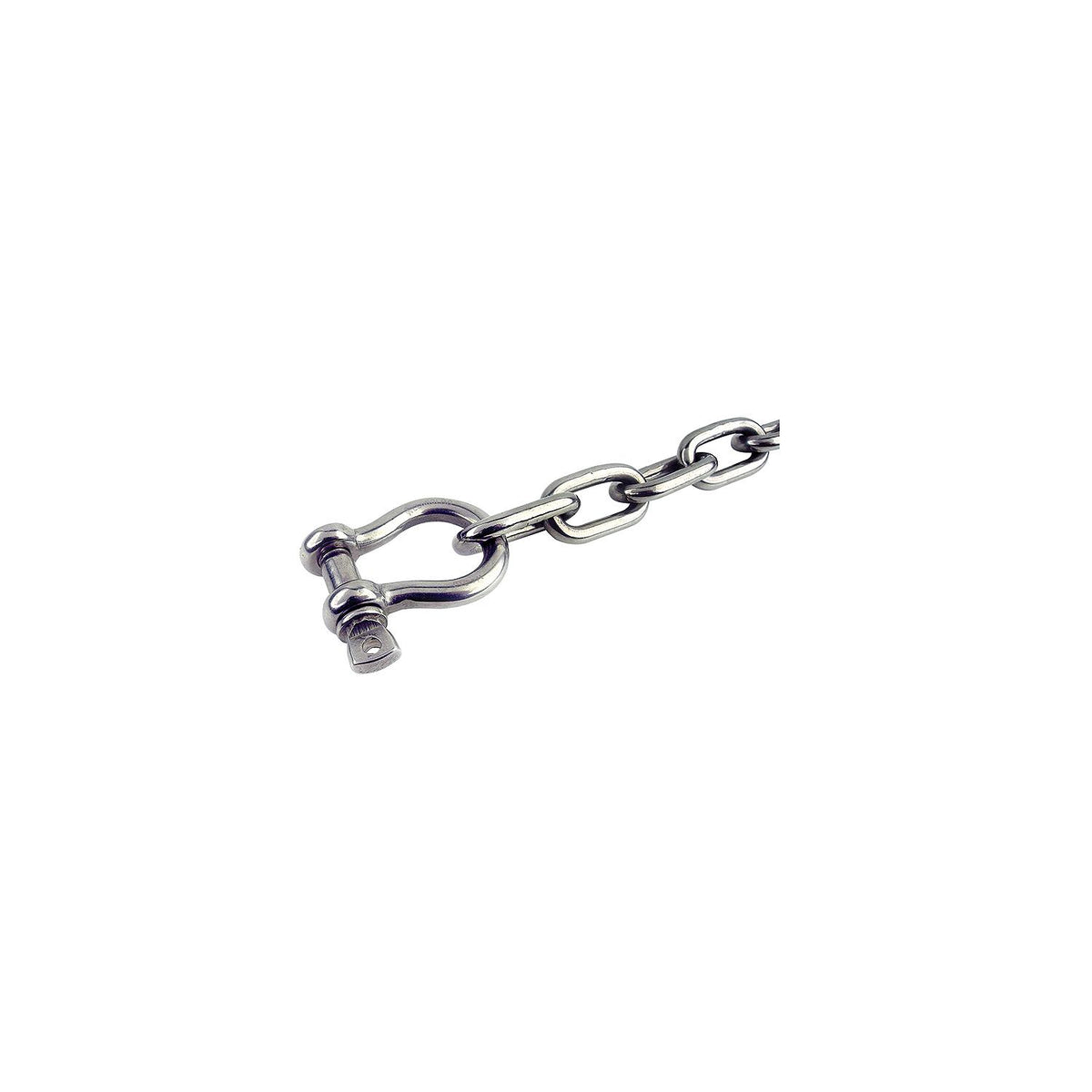 Stainless Steel Anchor Lead Chain, 3/16in x 4ft, 1/4in Shackle
