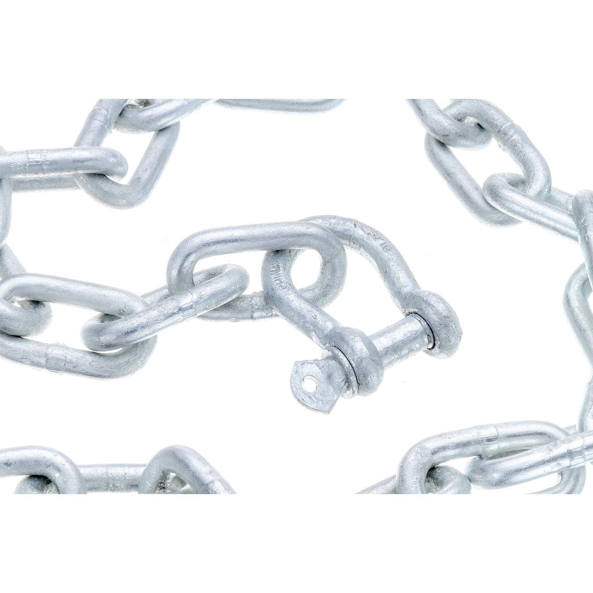 Galvanized Anchor Lead Chain w/ Shackles, 1/4in x 4ft