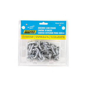 Galvanized Anchor Lead Chain w/ Shackles, 1/4in x 4ft