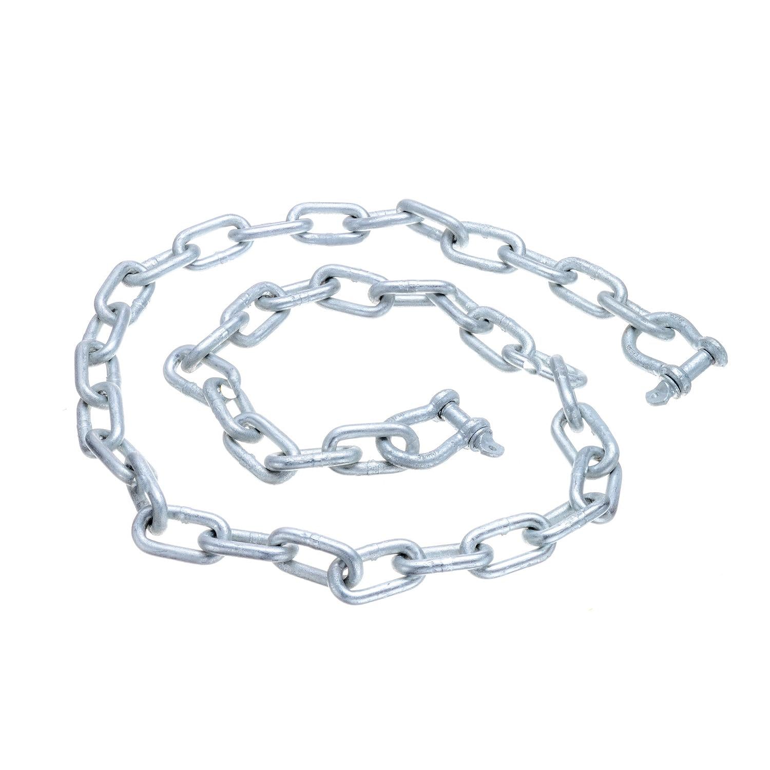 Galvanized Anchor Lead Chain w/ Shackles, 1/4in x 4ft