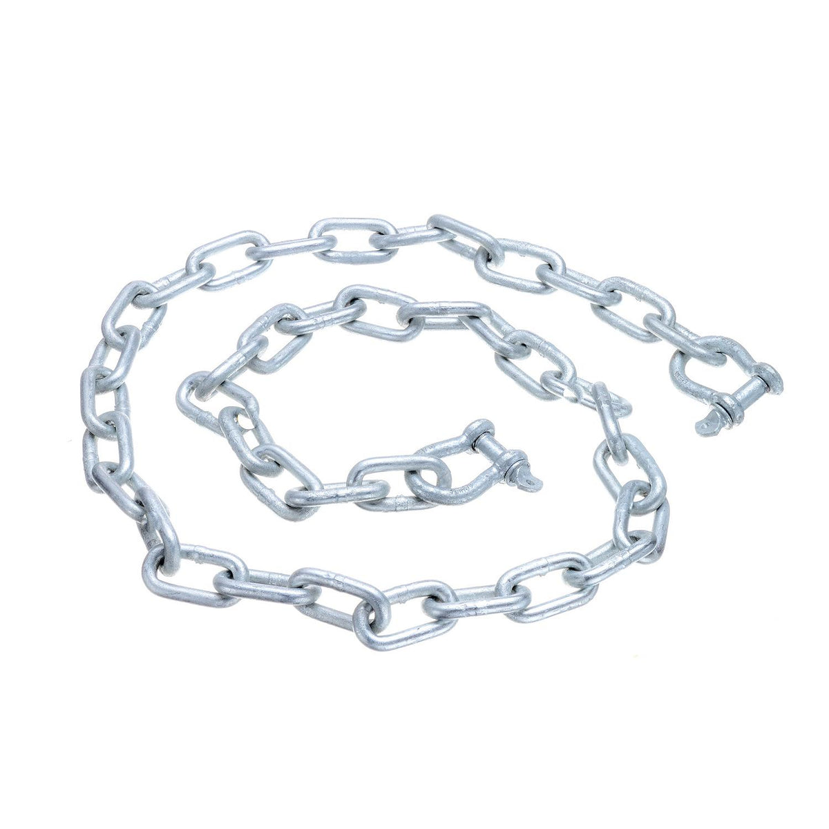 Galvanized Anchor Lead Chain w/ Shackles, 1/4in x 4ft