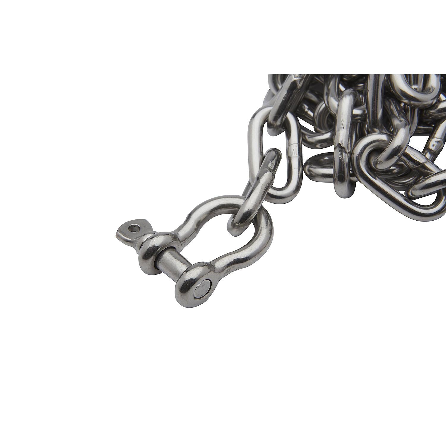 Stainless Steel Anchor Lead Chain, 1/4in x 4ft, 5/16in Shackle