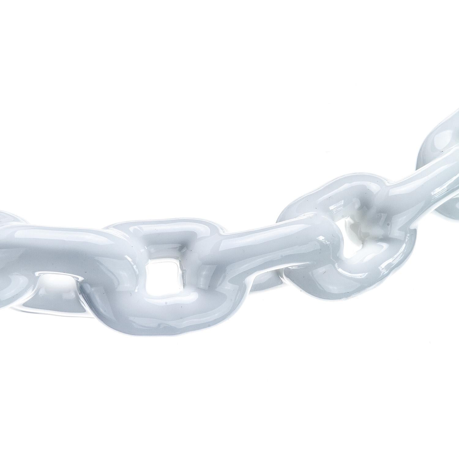 White PVC Coated Galvanized Anchor Lead Chain, 3/16in x 4ft