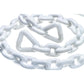 White PVC Coated Galvanized Anchor Lead Chain, 1/4in x 4ft