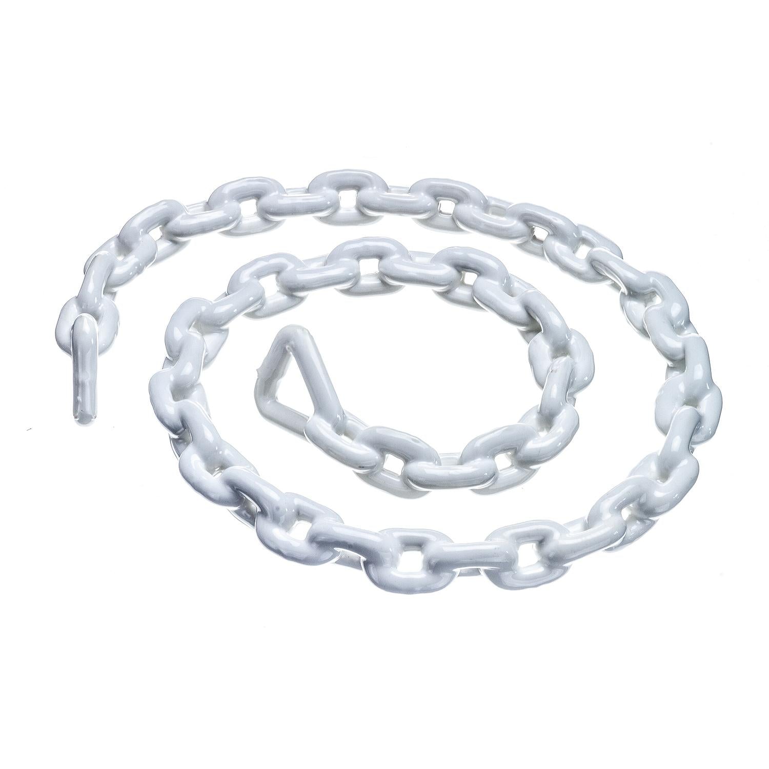 White PVC Coated Galvanized Anchor Lead Chain, 1/4in x 4ft