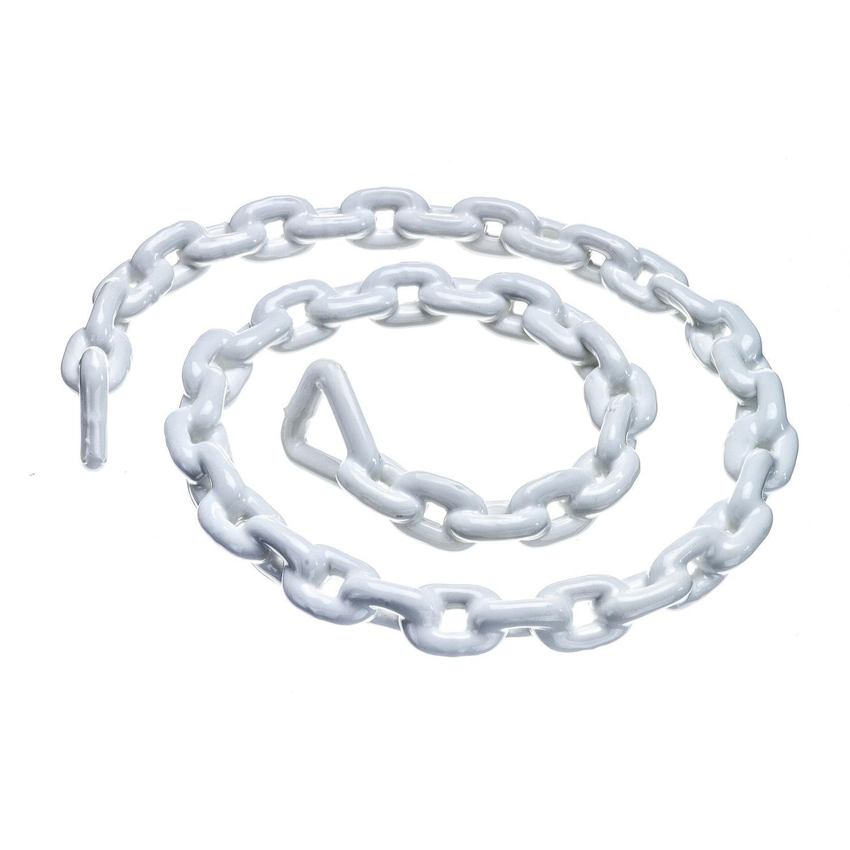 White PVC Coated Galvanized Anchor Lead Chain, 1/4in x 4ft