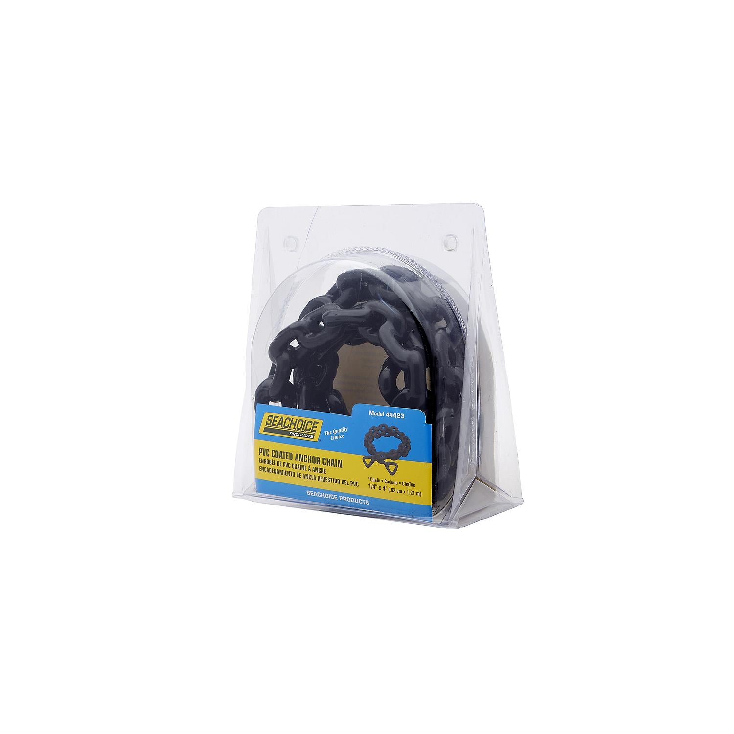 Black PVC Coated Galvanized Anchor Lead Chain, 1/4in x 4ft