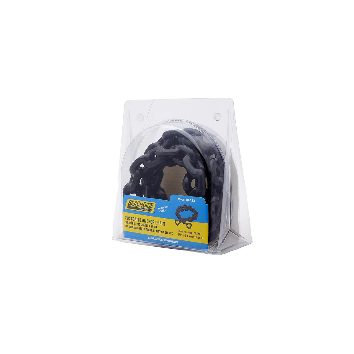 Black PVC Coated Galvanized Anchor Lead Chain, 1/4in x 4ft