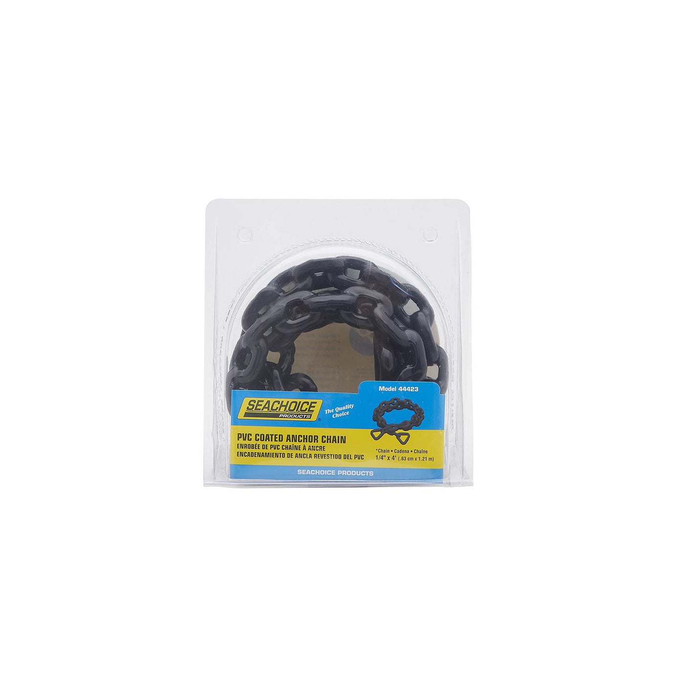Black PVC Coated Galvanized Anchor Lead Chain, 1/4in x 4ft