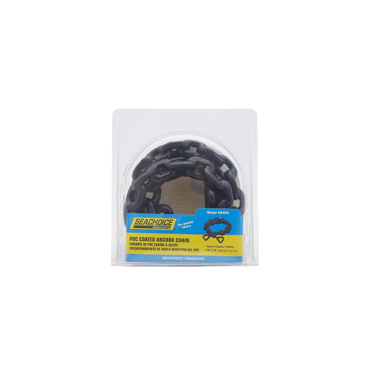 Black PVC Coated Galvanized Anchor Lead Chain, 1/4in x 4ft