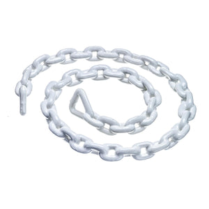 White PVC Coated Galvanized Anchor Lead Chain, 5/16in x 5ft