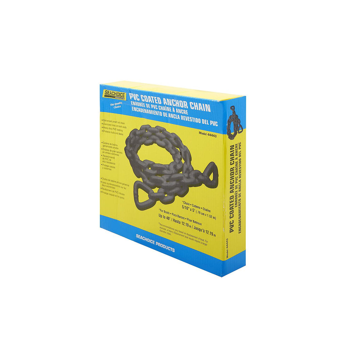 Black PVC Coated Galvanized Anchor Lead Chain, 5/16in x 5ft