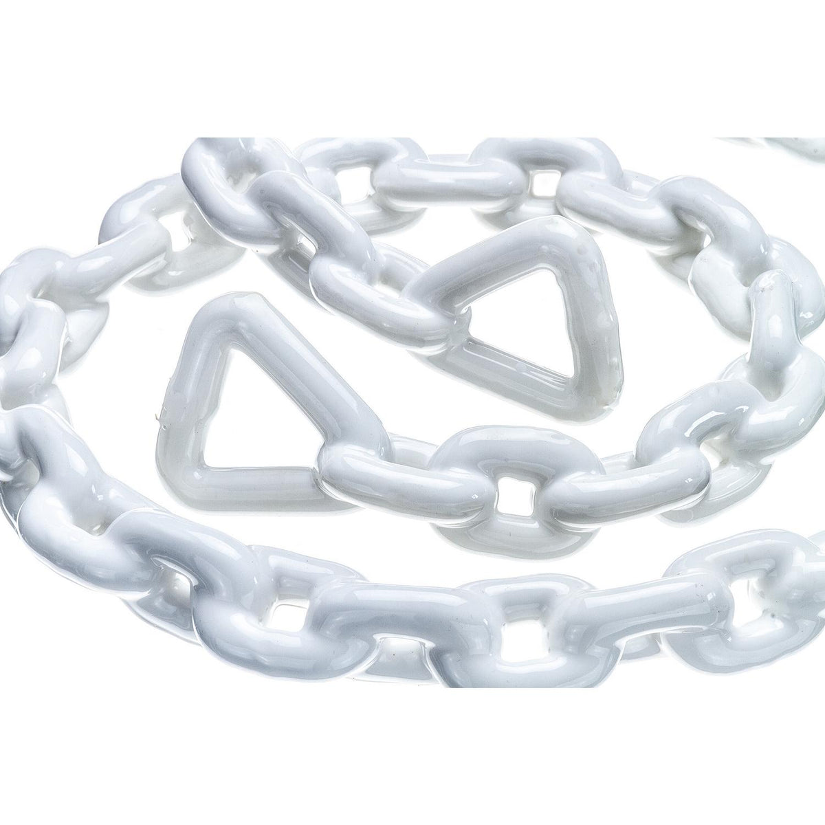 White PVC Coated Galvanized Anchor Lead Chain, 3/8in x 6ft