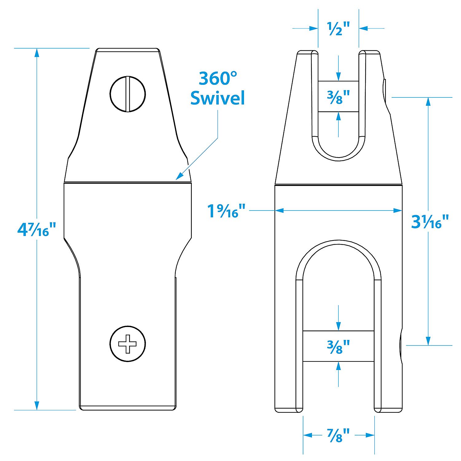 Stainless Steel Anchor Swivel - 4-5/8in Long - 2,650 lbs
