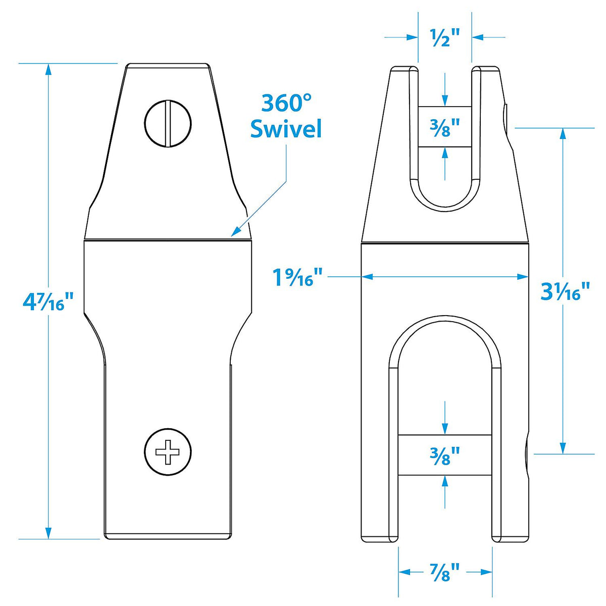 Stainless Steel Anchor Swivel - 4-5/8in Long - 2,650 lbs