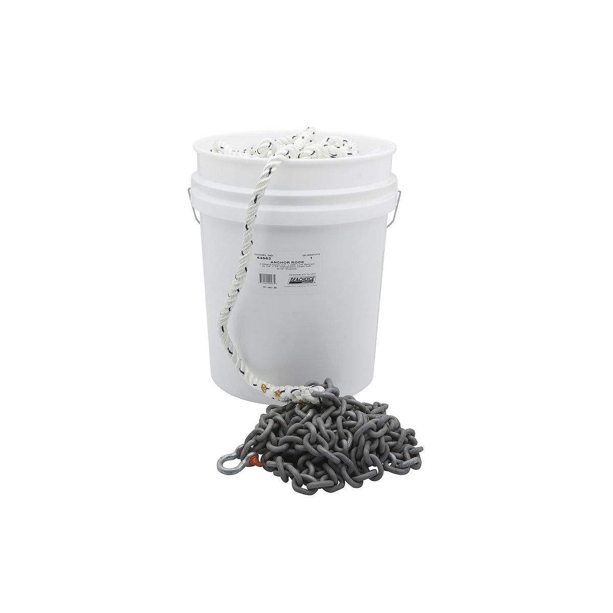 Anchor Rode, 1/2in x 200ft 3-Strand Nylon Rope & 1/4in x 15ft Chain w/ 5/16in Shackle