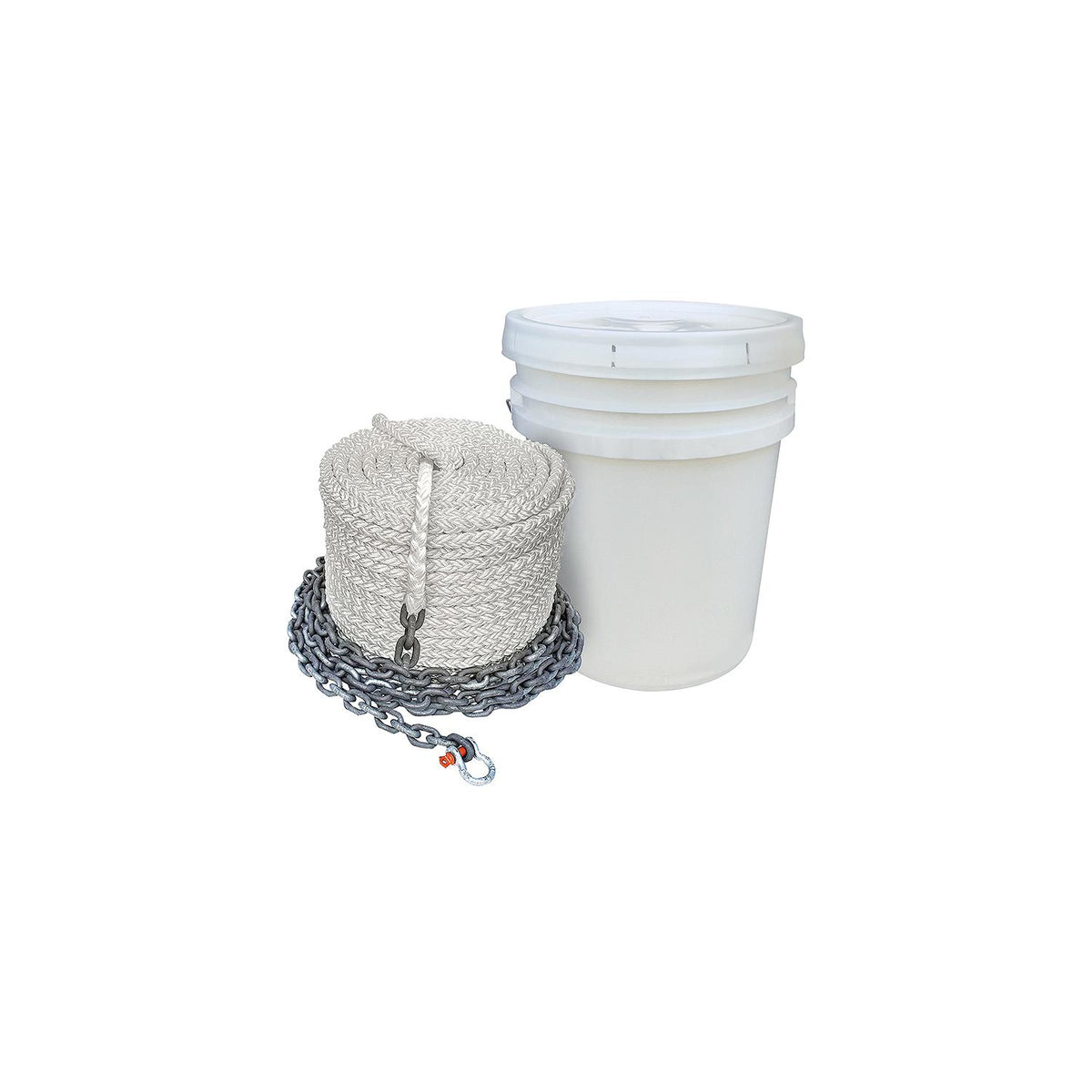 Anchor Rode, 1/2in x 200ft Nylon Rope & 1/4in x 10ft Chain w/ 5/16in Shackle