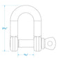 Stainless Steel inDin Anchor Shackle, 3/8in