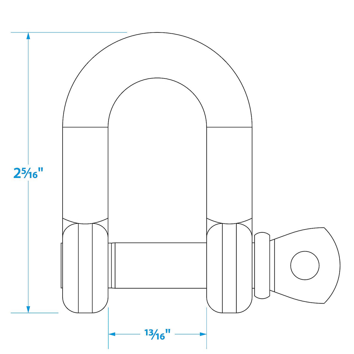 Stainless Steel inDin Anchor Shackle, 3/8in