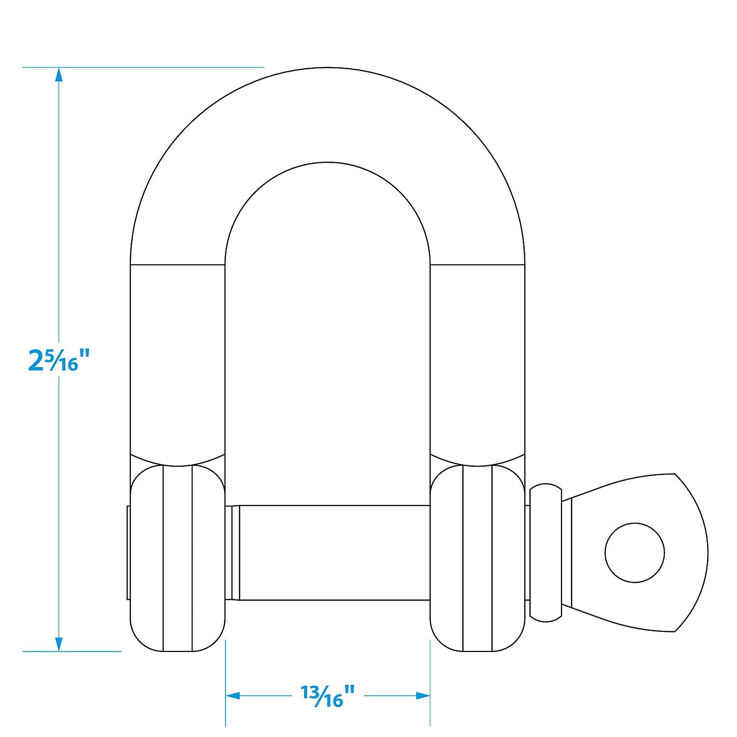 Stainless Steel inDin Anchor Shackle, 3/8in