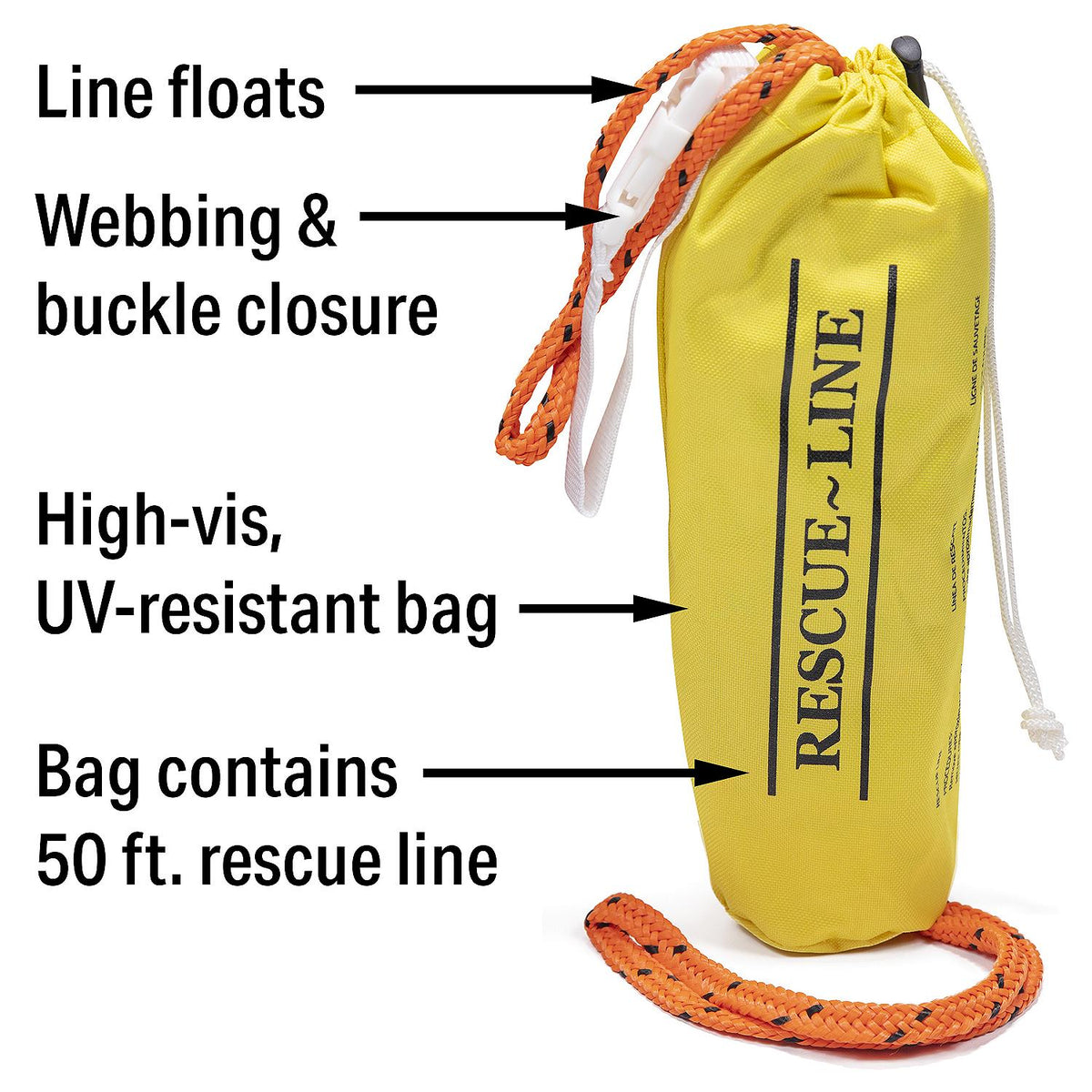 Rescue Line & Throw Bag, 50ft