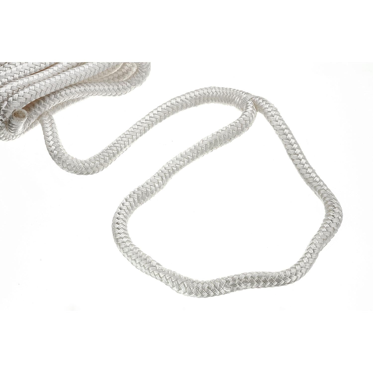 Double Braid Nylon Dock Line, White, 5/8in x 30ft