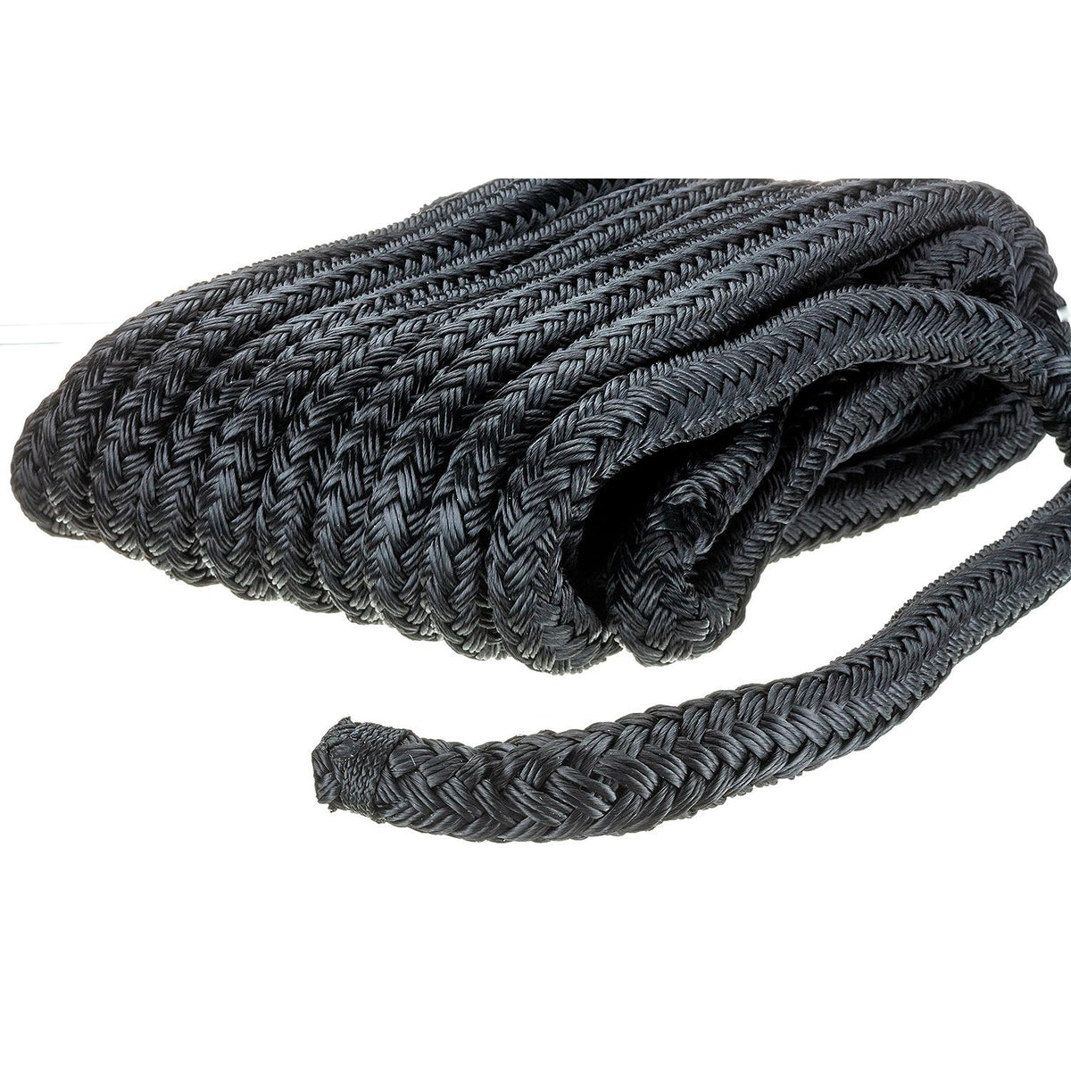 Double Braid Nylon Dock Line, Black, 5/8in x 30ft