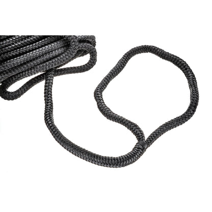 Double Braid Nylon Dock Line, Black, 5/8in x 30ft