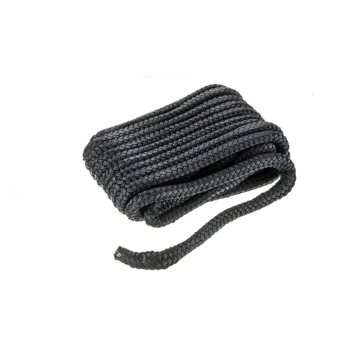 Double Braid Nylon Dock Line, Black, 5/8in x 30ft