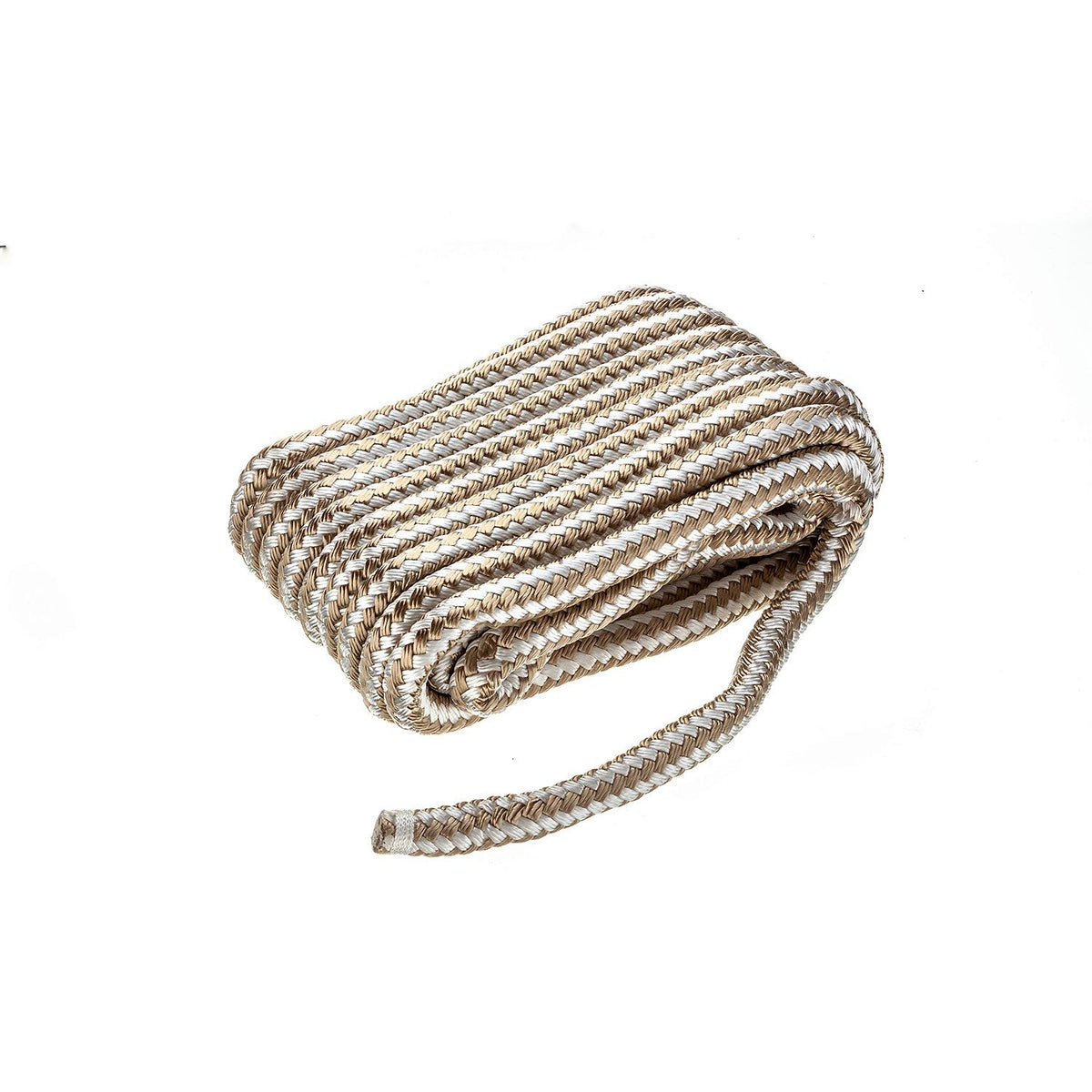 Double Braid Nylon Dock Line, Gold/ White, 5/8in x 30ft