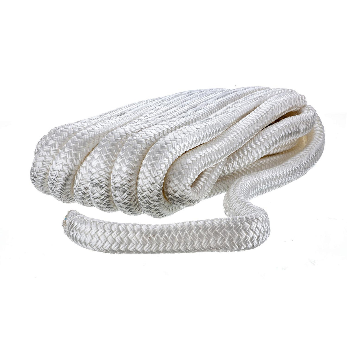 Double Braid Nylon Dock Line, White, 3/4in x 25ft