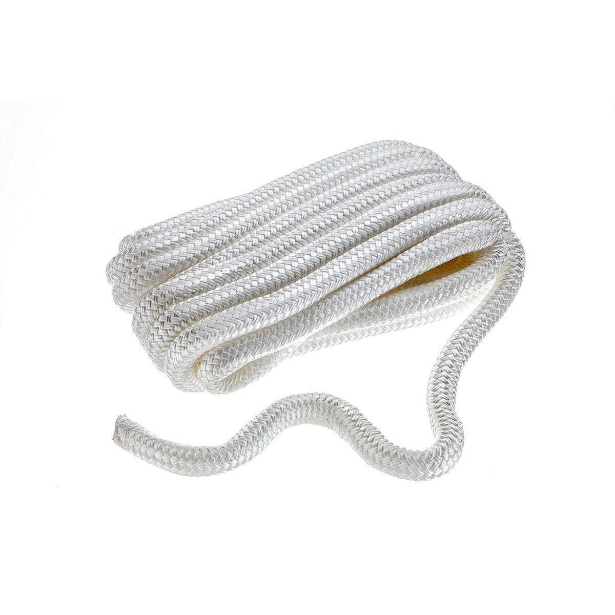 Double Braid Nylon Dock Line, White, 3/4in x 25ft