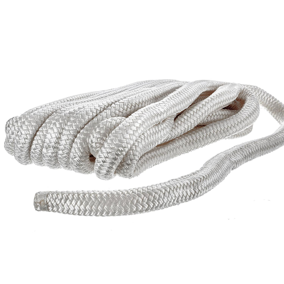 Double Braid Nylon Dock Line, White, 3/4in x 35ft
