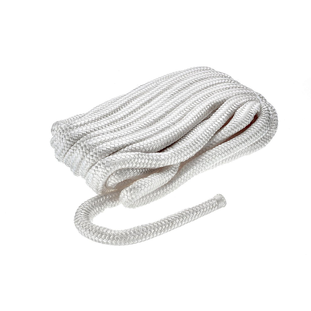 Double Braid Nylon Dock Line, White, 3/4in x 35ft