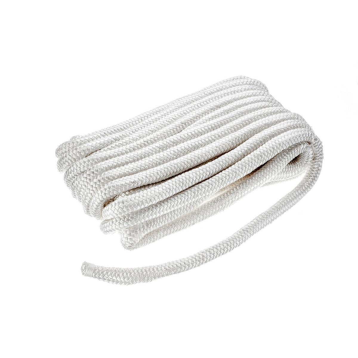Double Braid Nylon Dock Line, White, 3/4in x 50ft
